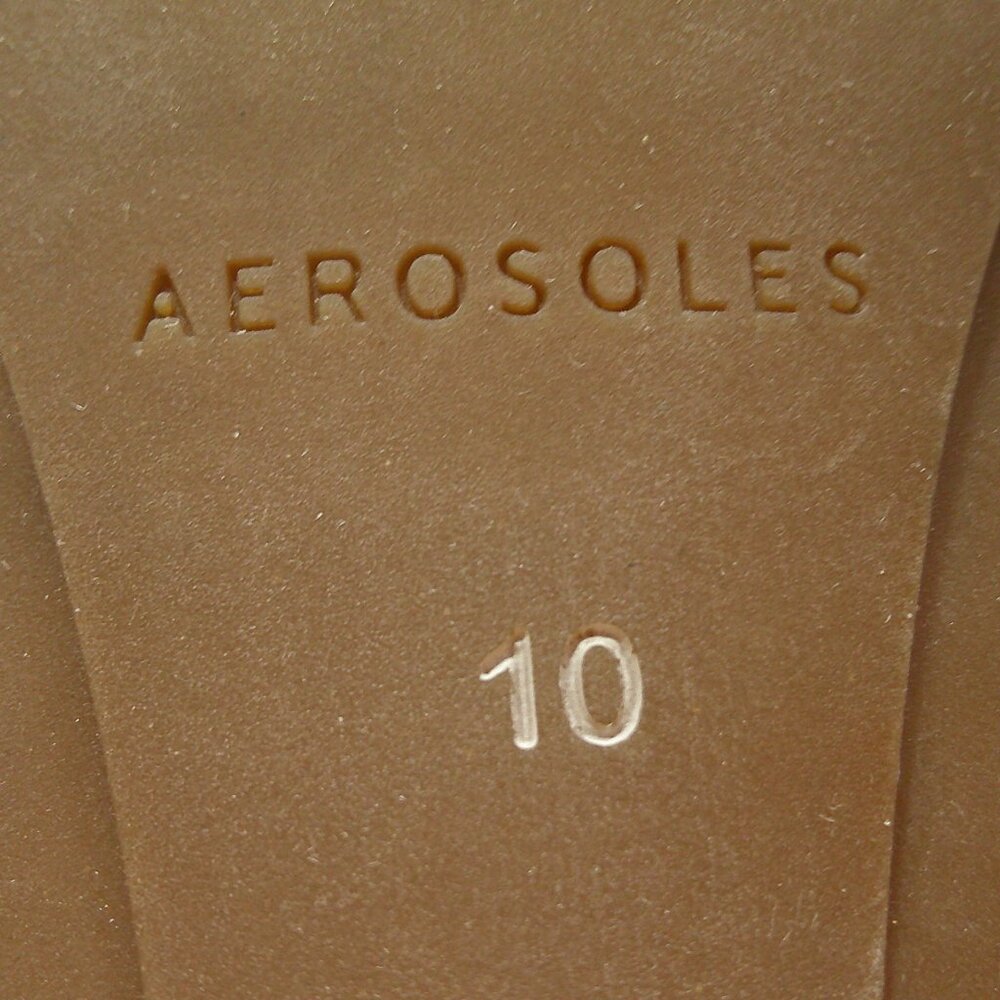 Aerosoles Women's Eliza Tan Sandals with Gold Buckle block heel Size 10 - Picture 9 of 14